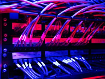 Close up view of low voltage wiring connections